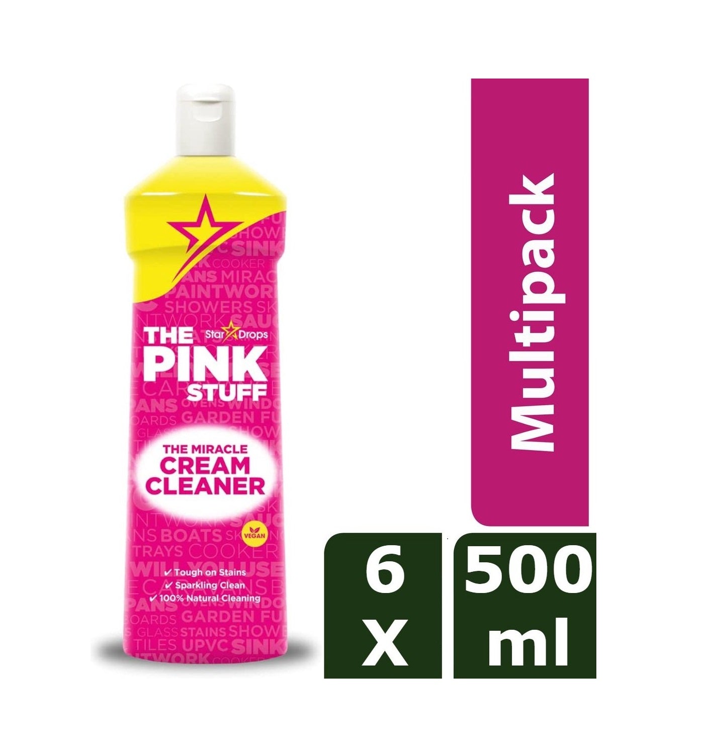 The Pink Stuff Crema abrasiva - confezione vantaggiosa 6 x 500 ml - Ecologico