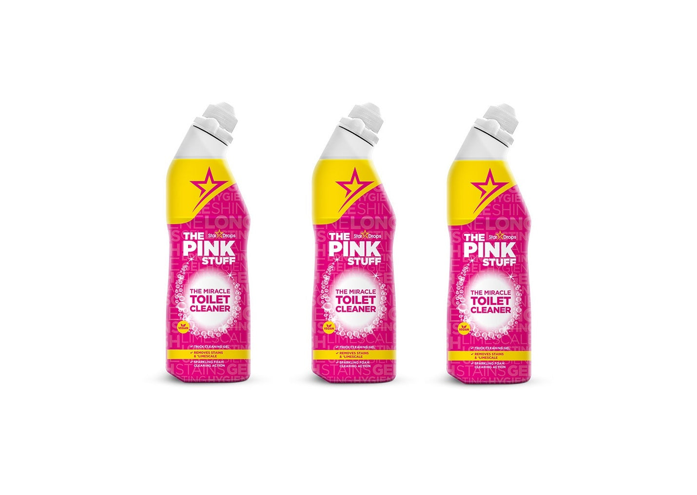 The Pink Stuff - 3x 750 ml - Limpiador de inodoros Wonder - EL producto de limpieza milagroso - The Miracle Cleaner