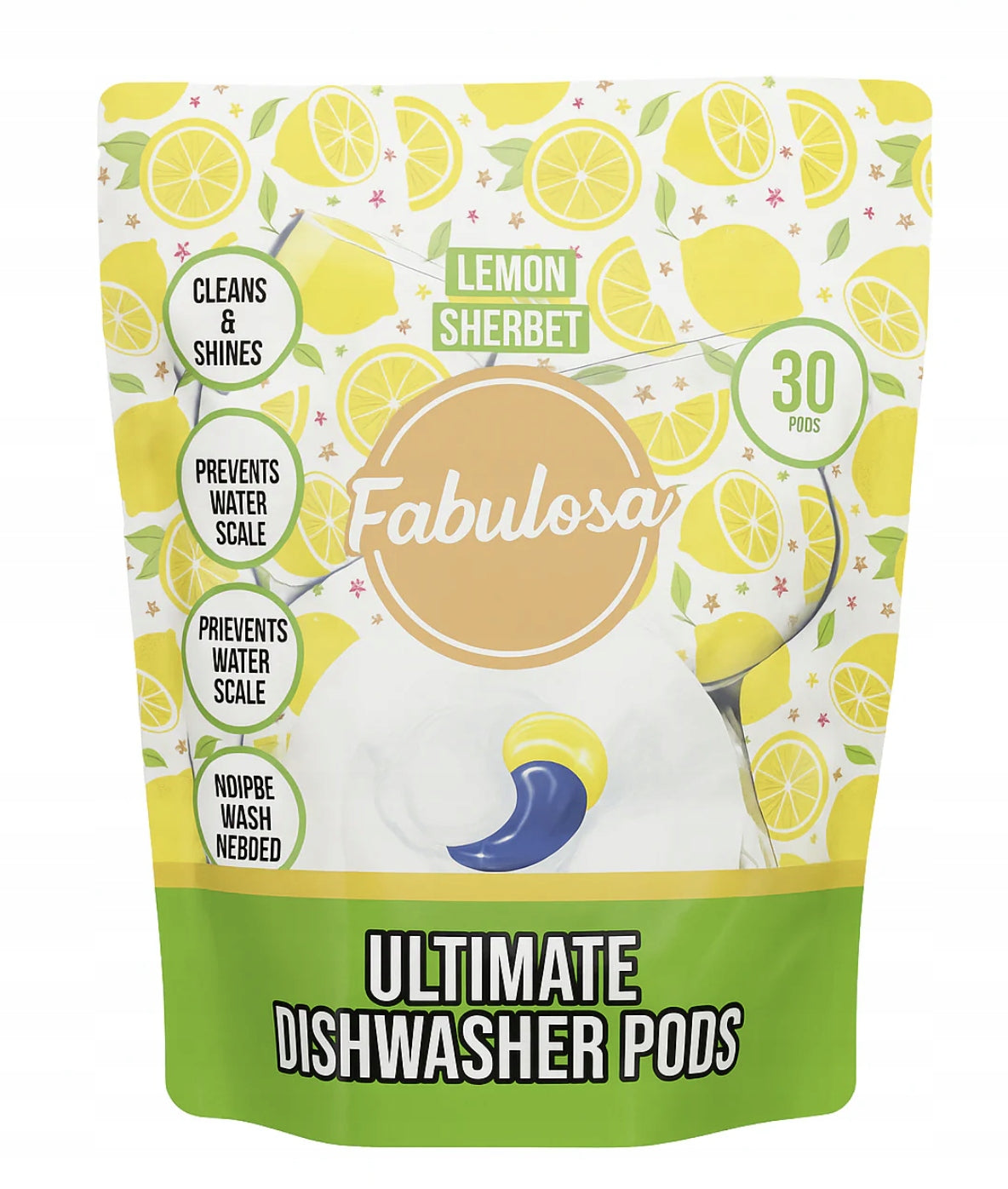 Fabulosa Dishwasher Tablets – 30 tablets, Lemon Sherbet