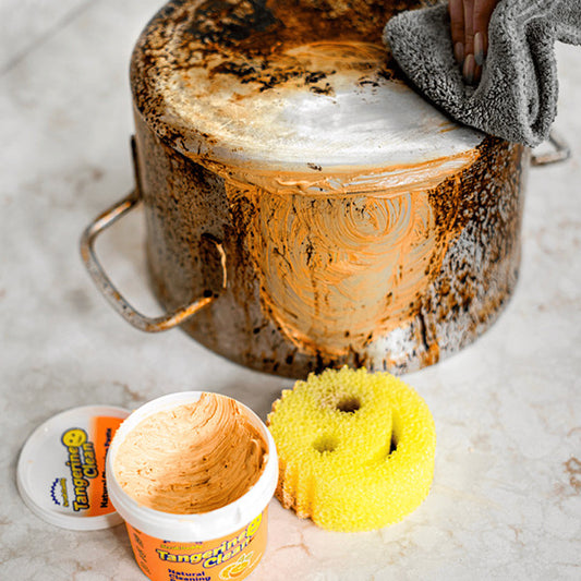 Scrub Daddy Tangerine Clean Schoonmaakpasta - Natuurlijk Schoonmaakmiddel tegen Vet en Kalk - ViralCleaning