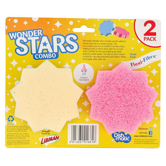Spugnette abrasive senza graffi Dishmatic con fibra flessibile – Multifunzione e resistente agli odori (confezione da 2)