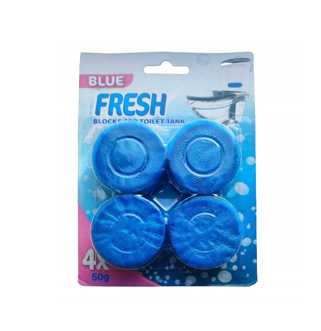 TikTok viral MODRI FRESH Odvápnjevalni toaletni bloki za rezervoar – 4 kosi
