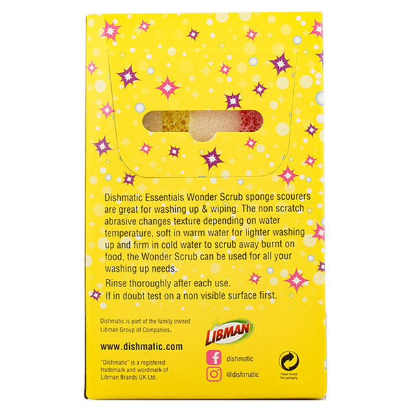 Esponjas Maravilha Dishmatic – Sem Riscos, Multifuncionais e Resistentes a Odores (Conjunto de 3)