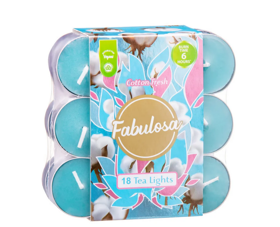 Fabulosa Tealight - Vaxljus Cotton Fresh - 18 stycken - Limited Edition