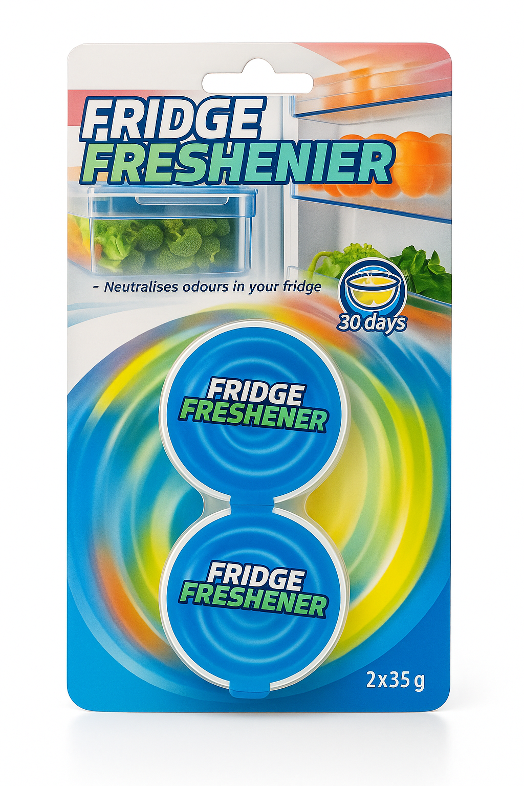 Deodorante per frigorifero – Neutralizzatore di odori per frigoriferi (2 x 35g, fino a 30 giorni di freschezza)