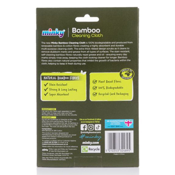 Minky Panno Pulizia Bambù Bianco Biodegradabile