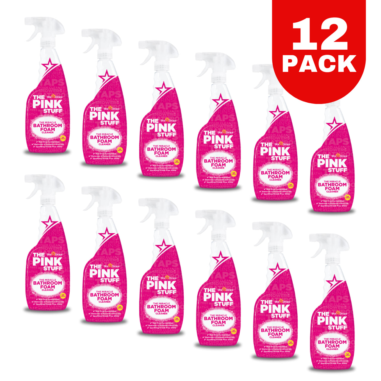 The Pink Stuff Espuma para baño 750ml - paquete de 12