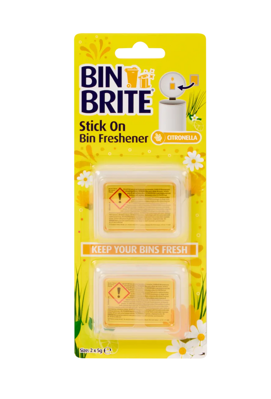 Bin Brite Stick-On Deodorante per Cestino Citronella – Eliminatore di Odori per Cestino e Contenitore – 2 Pezzi