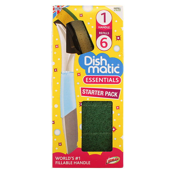 Dishmatic Spazzola per Piatti Ricaricabile Set Iniziale (1 spazzola - 6 ricariche)