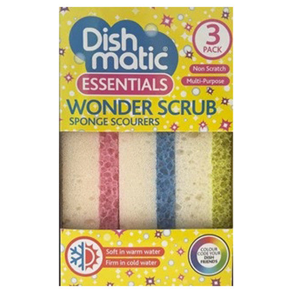 Esponjas Maravilha Dishmatic – Sem Riscos, Multifuncionais e Resistentes a Odores (Conjunto de 3)