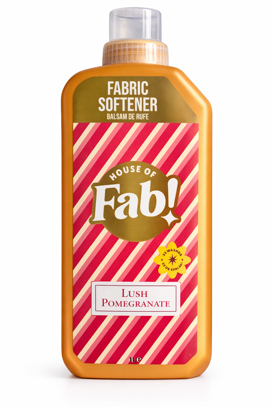House of Fab Mīkstinātājs Lush Pomegranate – Veļas mīkstinātājs 1L – 33 mazgāšanas reizes – Aromātu pastiprinošs veļas kondicionieris