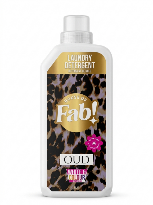 Fabulosa Detergente per Bucato Oud 1L – Detergente per Bianchi e Colorati con Profumo di Oud di Lusso – 33 Lavaggi