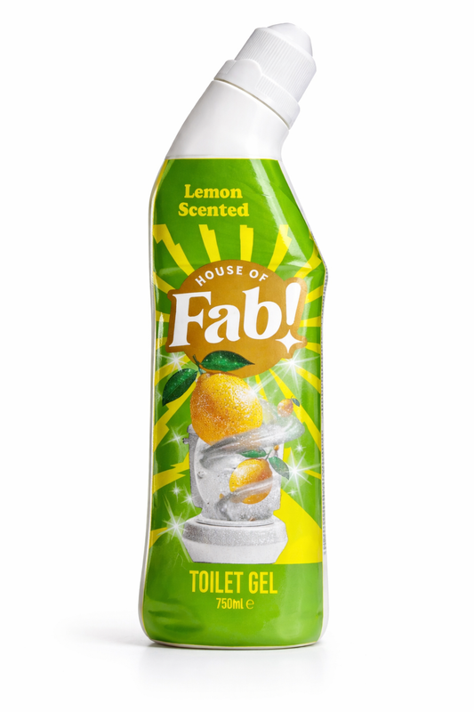 House of Fab Gel WC Limone 750ml – Detergente WC al Limone – Potente Pulitore per WC contro Calcare, Incrostazioni e Sporco – Gel WC Fresco al Limone