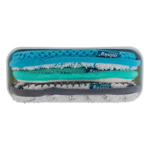 Scatola portaoggetti Minky con tamponi per la pulizia – confezione da 3 (bianco/grigio, microfibra)