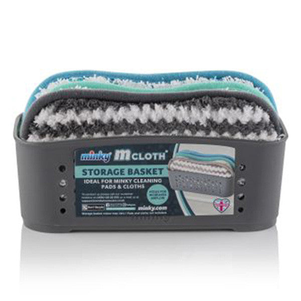 Scatola portaoggetti Minky con tamponi per la pulizia – confezione da 3 (Grigio)