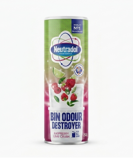 Neutradol Raspberry Lime Crush Bin Odour Destroyer 250g – Neutralizator zapachów do koszy na śmieci – świeży zapach maliny i limonki