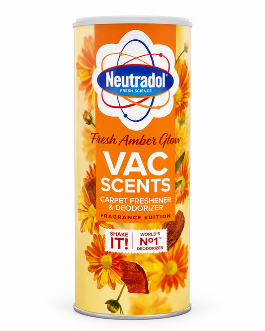 Neutradol Fresh Amber Glow Vac Scents – Odświeżacz i neutralizator zapachów do dywanów i wykładzin z ciepłym zapachem ambry