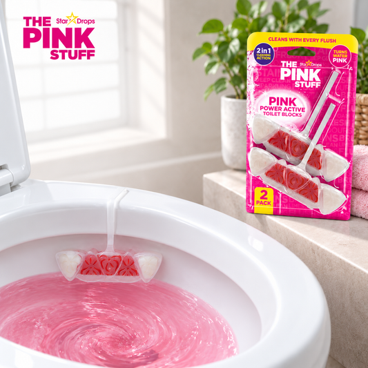 The Pink Stuff Pastilla activa para inodoro Power - paquete de 2