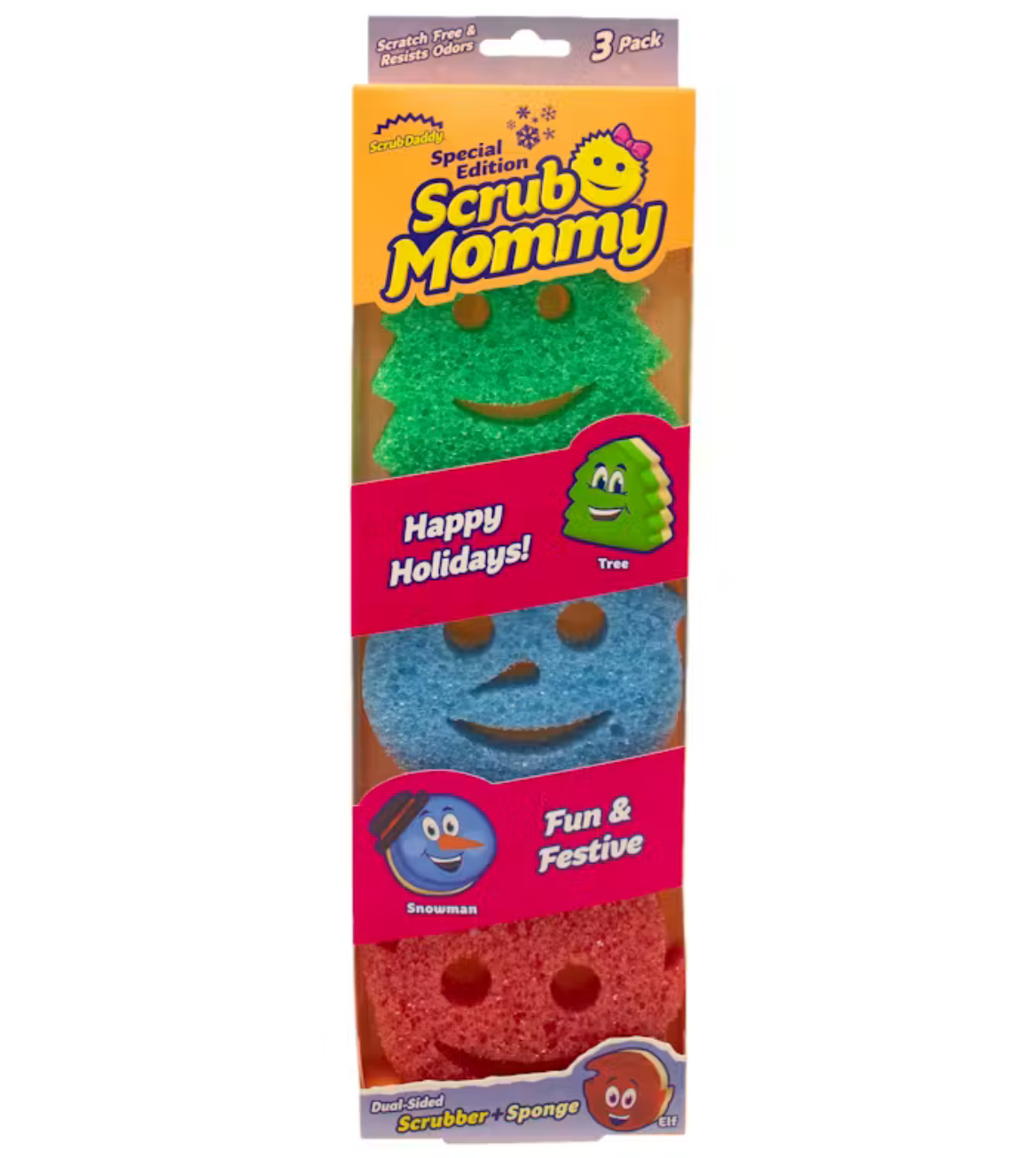 Pack de 3 Scrub Daddy Scrub Mommy Christmas - Esponjas navideñas