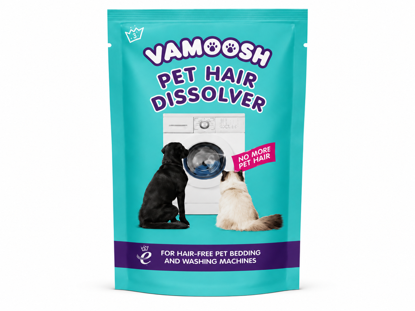 Vamoosh Pet Hair Dissolver – Pet Hair Remover for Washing Machine – Removes Dog Hair & Cat Hair from Pet Cushions, Blankets, and Towels