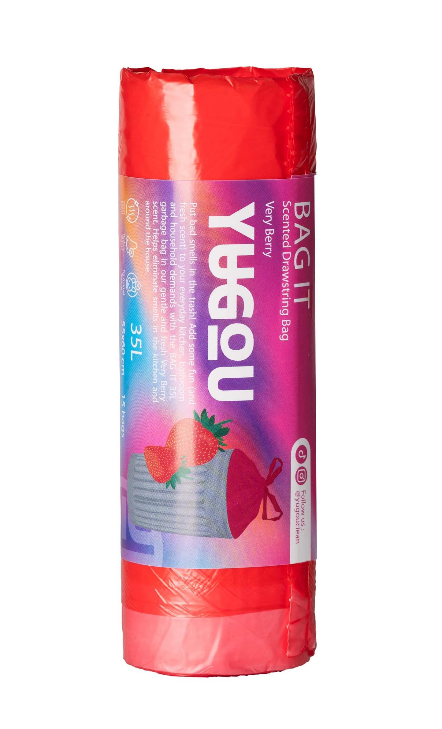 Yugou vreče za smeti z vonjem Very Berry iz Švedske - 35 litrov - TikTok viralno