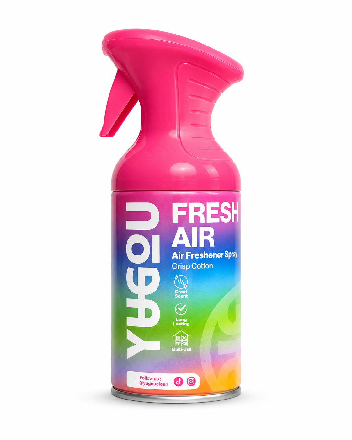 YUGOU Spray Deodorante per Ambienti Fresh Air Crisp Cotton 250ml – Spray Deodorante per Casa, WC e Auto