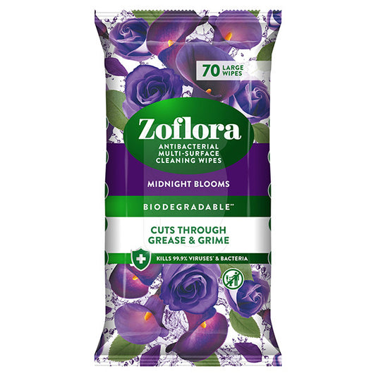 Salviette detergenti antibatteriche Zoflora Midnight Blooms (70 salviette)
