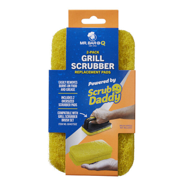 Ricarica 2 pezzi di tamponi spazzola Scrub Daddy MR. BAR-B-Q – Tamponi per BBQ per griglia, piastra grill e piastra da cucina