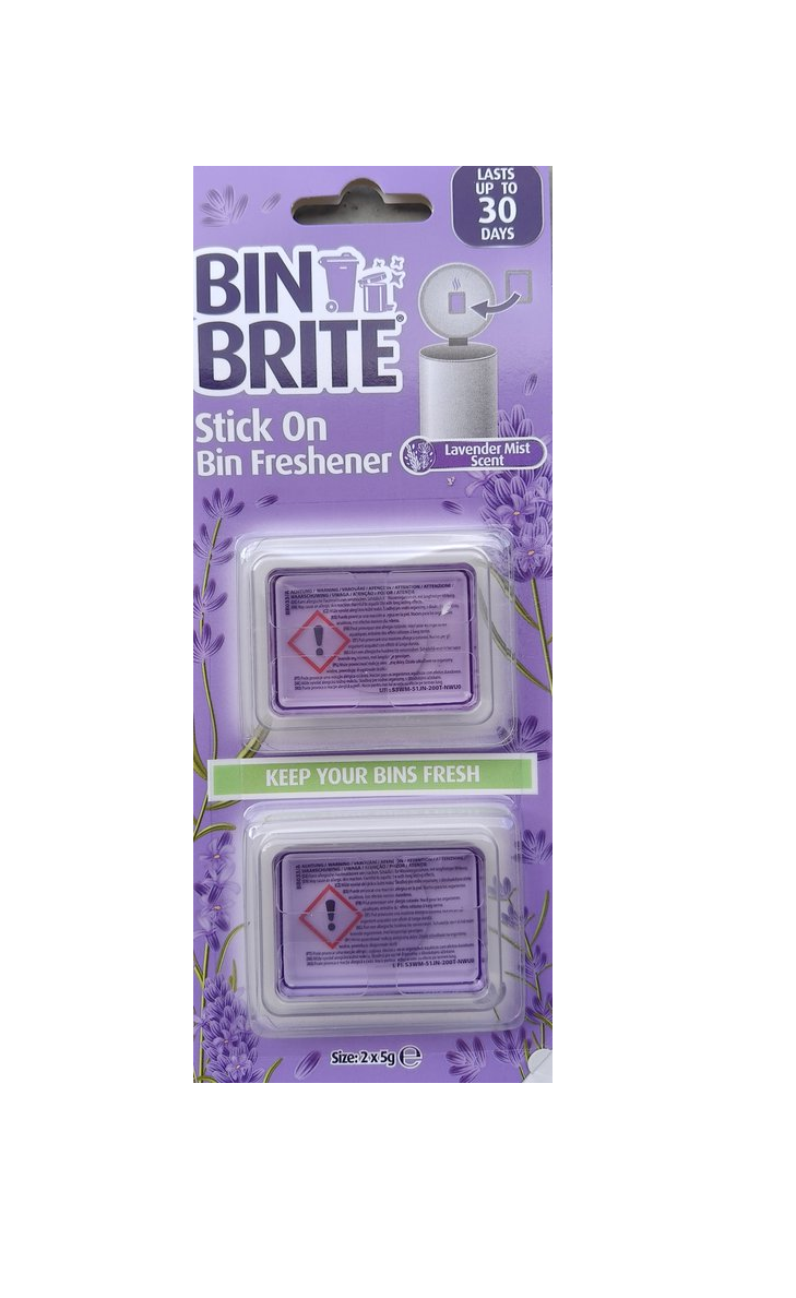 Bin Brite Stick-On Profumatore per Cestino – Profumo di Lavanda | Mantieni il tuo cestino fresco fino a 30 giorni | Profumatore per bidoni della spazzatura