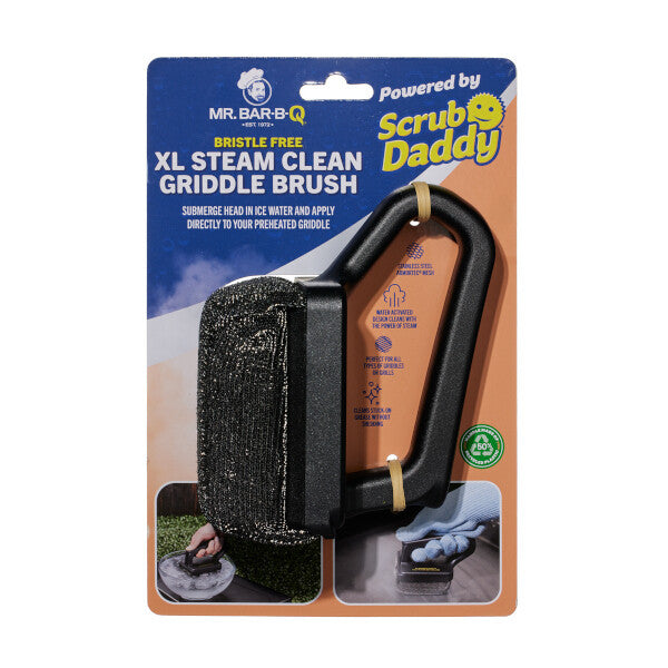 Spazzola a vapore per piastra grill Scrub Daddy MR. BAR-B-Q XL – Ampia spazzola BBQ per piastra grill, piastra da cucina e plancha