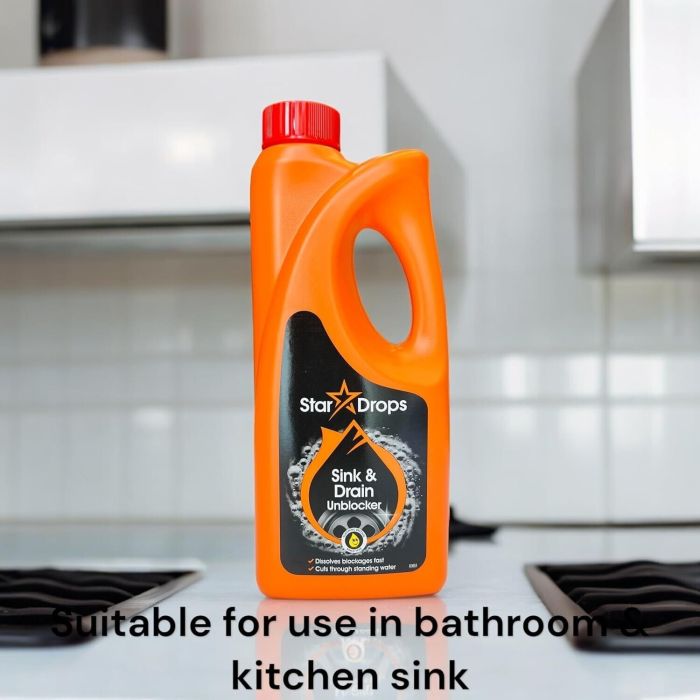 Star Drops deblocant pentru chiuvetă și scurgere 500ml – deblocant puternic pentru rezultate imediate